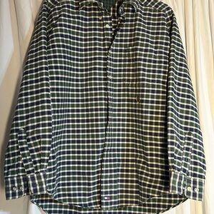 Tommy Hilfiger Navy Blue and White Plaid Shirt Jacket